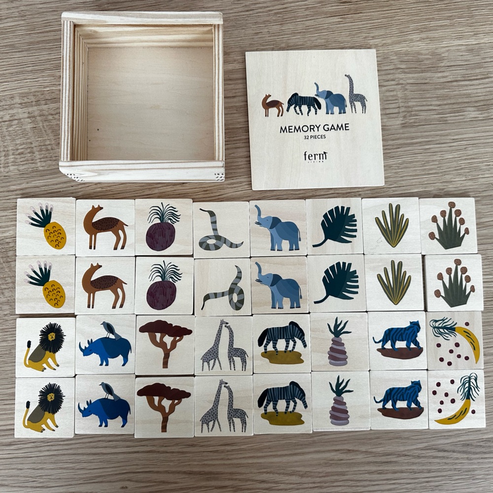 Ferm Living Memory Game with Animal Illustrations